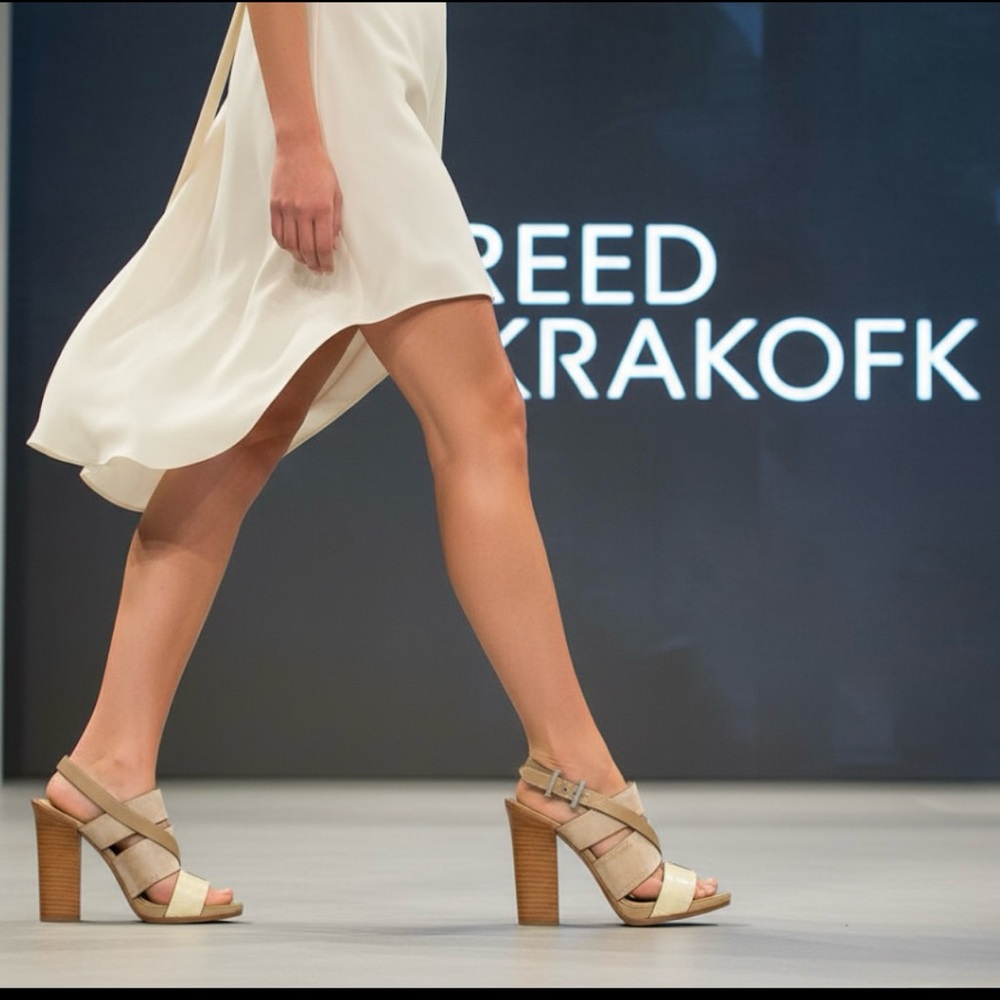 Authentic Reed Krakoff luxury designer leather heels sandals sz 7